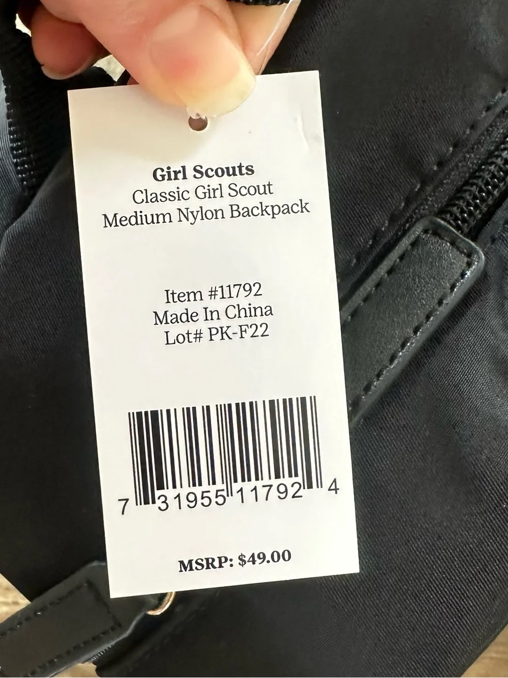 New Girl Scouts back pack medium size